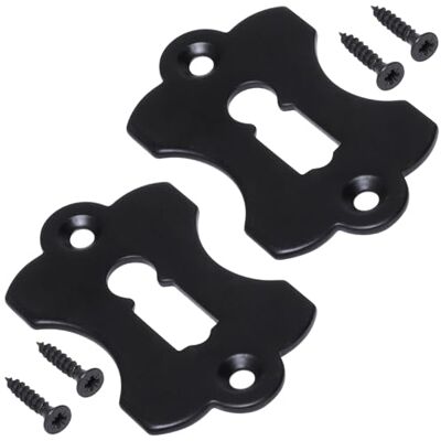 AERZETIX C73736 Paire de 2 rosettes plaques 60x38x2 mm pour serrure de porte à clé ordinaire montage vérticale cache trou de clé en métal couleur noir mat rosace ferrure cylindre - Publicité AERZETIX C73736 Paire de 2 rosettes plaques 60x38x2 mm pour serrure de porte à clé ordinaire montage vérticale cache trou de clé en métal couleur noir mat rosace ferrure cylindre - Publicité