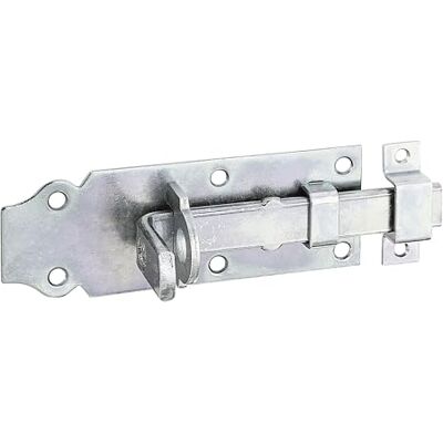 Alberts 116767 Verrou porte-cadenas droit, avec poignée plate et gâche attachée passivé platine 120 x 44 mm - Publicité Alberts 116767 Verrou porte-cadenas droit, avec poignée plate et gâche attachée passivé platine 120 x 44 mm - Publicité