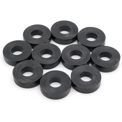 Design61 Lot de 10 entretoises rondes, 5 mm x Ø 15/6 mm, M6, en polyéthylène haute densité, Noir - Publicité Design61 Lot de 10 entretoises rondes, 5 mm x Ø 15/6 mm, M6, en polyéthylène haute densité, Noir - Publicité