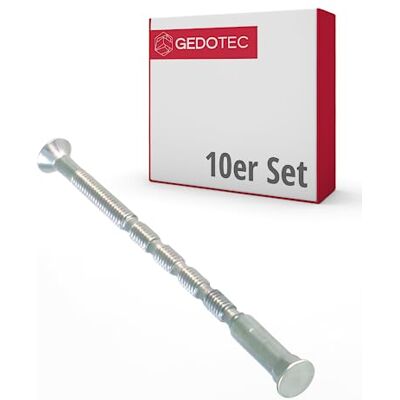 Gedotec Vis de meuble M4 10 pièces vis à douille vis d'assemblage en acier nickelé M4 x 75 mm connecteur d'armoire à empreinte cruciforme PZ2 et lame plate - Publicité Gedotec Vis de meuble M4 10 pièces vis à douille vis d'assemblage en acier nickelé M4 x 75 mm connecteur d'armoire à empreinte cruciforme PZ2 et lame plate - Publicité