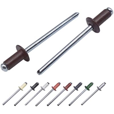 Marcopol Lot de 100 pièces de rivets aveugles peints 4,0 x 8 mm, tête bombée, DIN 7337, rivet en aluminium et mandrin en acier, rivets à pression (100, brun chocolat RAL 8017) - Publicité Marcopol Lot de 100 pièces de rivets aveugles peints 4,0 x 8 mm, tête bombée, DIN 7337, rivet en aluminium et mandrin en acier, rivets à pression (100, brun chocolat RAL 8017) - Publicité