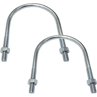 AERZETIX Lot de 2 Boulons en U et 4 Écrous M12-170x115mm en Acier au Carbone Zingué Gris Argenté pour Tuyauterie - Publicité AERZETIX Lot de 2 Boulons en U et 4 Écrous M12-170x115mm en Acier au Carbone Zingué Gris Argenté pour Tuyauterie - Publicité