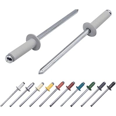 Marcopol Lot de 80 pièces de rivets aveugles peints 4,0 x 14 mm, tête bombée, DIN 7337, rivet en aluminium et mandrin en acier, rivets pop (80, gris agate RAL 7038) - Publicité Marcopol Lot de 80 pièces de rivets aveugles peints 4,0 x 14 mm, tête bombée, DIN 7337, rivet en aluminium et mandrin en acier, rivets pop (80, gris agate RAL 7038) - Publicité