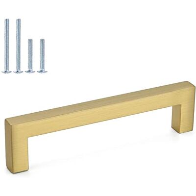 LONTAN Lot de 1 Poignée Meuble Cuisine Doré Entraxe 256mm Poignee Placard acier inoxydable anti-rouille robuste et durable, design carré sans angle vif utilisation sûre, 2 tailles de vis pose facile - Publicité LONTAN Lot de 1 Poignée Meuble Cuisine Doré Entraxe 256mm Poignee Placard acier inoxydable anti-rouille robuste et durable, design carré sans angle vif utilisation sûre, 2 tailles de vis pose facile - Publicité