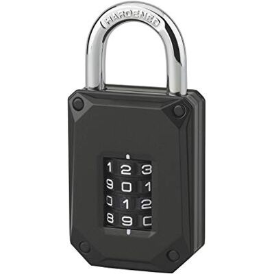 THIRARD Cadenas à Combinaison Code-X 4 Chiffres Intérieur Anse Acier 45 mm Noir Corps Alliage Moulé Anse Acier Cémenté Nickelé Mécanisme à 4 Viroles Combinaison Modifiable - Publicité THIRARD Cadenas à Combinaison Code-X 4 Chiffres Intérieur Anse Acier 45 mm Noir Corps Alliage Moulé Anse Acier Cémenté Nickelé Mécanisme à 4 Viroles Combinaison Modifiable - Publicité