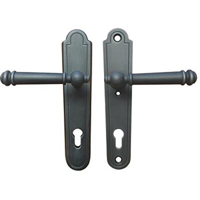 Gedotec Poignée de Porte d'Entrée BREMEN 1 Kit Poignée Antique Noire à Plaque Longue de Sécurité Béquille style maison de campagne Ferrure de protection PZ cylindre profilé - Publicité Gedotec Poignée de Porte d'Entrée BREMEN 1 Kit Poignée Antique Noire à Plaque Longue de Sécurité Béquille style maison de campagne Ferrure de protection PZ cylindre profilé - Publicité