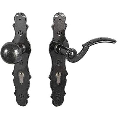 Gedotec Poignees de Porte BERN PZ 92 mm Droite 1 Poignées de porte antique de chambre Fer Forgé Noir Argent Patiné BOUTON BOUCLIER Garniture Béquille Vintage - Publicité Gedotec Poignees de Porte BERN PZ 92 mm Droite 1 Poignées de porte antique de chambre Fer Forgé Noir Argent Patiné BOUTON BOUCLIER Garniture Béquille Vintage - Publicité