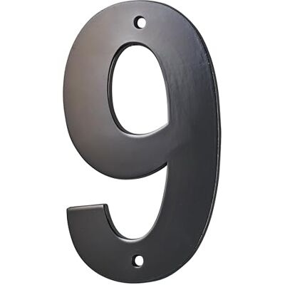 THIRARD - Targa Numero 9 - Noir - 80mm - Métal - nameplate - Publicité THIRARD - Targa Numero 9 - Noir - 80mm - Métal - nameplate - Publicité