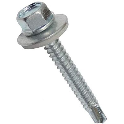AERZETIX Lot de 20 Vis Autoperceuse M6.3x50mm avec Rondelle d'Étanchéité à Empreinte Hexagonale 10mm en Acier Zingué DIN7504K pour Tôle Bardage Métallique Chéneaux Panneaux Sandwich - Publicité AERZETIX Lot de 20 Vis Autoperceuse M6.3x50mm avec Rondelle d'Étanchéité à Empreinte Hexagonale 10mm en Acier Zingué DIN7504K pour Tôle Bardage Métallique Chéneaux Panneaux Sandwich - Publicité