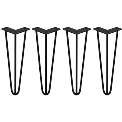 SKISKI LEGS 4 Pieds de Table en Épingle à Cheveux 35,5cm 3 Tiges en Acier Noir Épaisseur 10mm - Publicité SKISKI LEGS 4 Pieds de Table en Épingle à Cheveux 35,5cm 3 Tiges en Acier Noir Épaisseur 10mm - Publicité