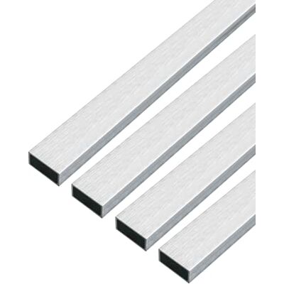 Alberts 499501 Lot de 4 tubes rectangulaires Aluminium design acier inoxydable clair 1000 x 20 x 10 mm - Publicité Alberts 499501 Lot de 4 tubes rectangulaires Aluminium design acier inoxydable clair 1000 x 20 x 10 mm - Publicité