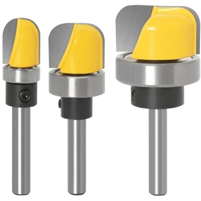 Saharuse Lot de 3 fraises à bois de 6 mm, tige de 1/4 po, 1/2 po, 3/4 po, 1-1/8 po de diamètre, gabarit de plateau de bol, outil de coupe du bois(3PCS 6mm shank) - Publicité Saharuse Lot de 3 fraises à bois de 6 mm, tige de 1/4 po, 1/2 po, 3/4 po, 1-1/8 po de diamètre, gabarit de plateau de bol, outil de coupe du bois(3PCS 6mm shank) - Publicité