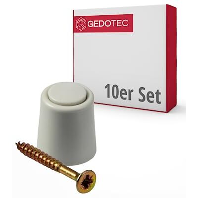 Gedotec Lot de 10 butées de porte en caoutchouc avec matériel de fixation Lot de 10 butées de porte de qualité supérieure en plastique – Gris Butoir de porte à coller + vis Petit butoir de porte - Publicité Gedotec Lot de 10 butées de porte en caoutchouc avec matériel de fixation Lot de 10 butées de porte de qualité supérieure en plastique – Gris Butoir de porte à coller + vis Petit butoir de porte - Publicité