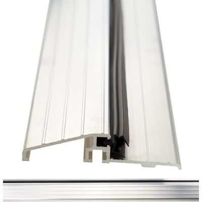 FEINZ Joint de porte en aluminium, profilé de transition de 114 cm, baguette de porte robuste avec joint noir, recoupable et facile à installer, idéal pour les portes intérieures et extérieures. Publicité FEINZ Joint de porte en aluminium, profilé de transition de 114 cm, baguette de porte robuste avec joint noir, recoupable et facile à installer, idéal pour les portes intérieures et extérieures. Publicité