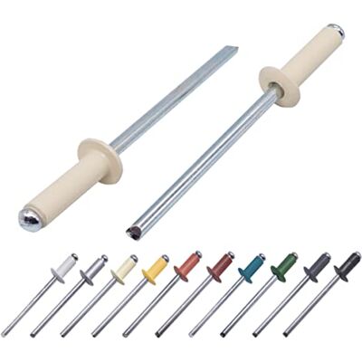 Marcopol Lot de 400 pièces de rivets aveugles peints 4,0 x 14 mm, tête bombée, DIN 7337, rivet en aluminium et mandrin en acier, rivets pop (400, Ivoire clair RAL 1015) - Publicité Marcopol Lot de 400 pièces de rivets aveugles peints 4,0 x 14 mm, tête bombée, DIN 7337, rivet en aluminium et mandrin en acier, rivets pop (400, Ivoire clair RAL 1015) - Publicité