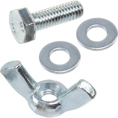 AERZETIX Kit ensemble de 25 écrous papillons à oreilles M4 + 50 rondelles plates + 25 boulons M4x12 mm à tête hexagonale en acier - Publicité AERZETIX Kit ensemble de 25 écrous papillons à oreilles M4 + 50 rondelles plates + 25 boulons M4x12 mm à tête hexagonale en acier - Publicité
