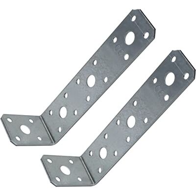 AERZETIX C58948 Lot de 2 Équerres d'assemblage à 90° 150x50x35x2.5 mm raccord d'angle équerre de cadre à 20 trous support de coin fixation charpente bois en acier zingué Z275 - Publicité AERZETIX C58948 Lot de 2 Équerres d'assemblage à 90° 150x50x35x2.5 mm raccord d'angle équerre de cadre à 20 trous support de coin fixation charpente bois en acier zingué Z275 - Publicité