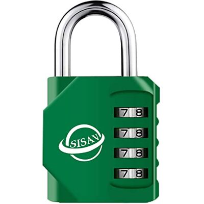 SISAV Cadenas à Combinaison 4 Chiffres Pour Usage Extérieur,Pour Casier de Gymnase Scolaire,Casier de Sport,Portail de Clôture,Portail,Loquets et Boîte à Outils,Vert - Publicité SISAV Cadenas à Combinaison 4 Chiffres Pour Usage Extérieur,Pour Casier de Gymnase Scolaire,Casier de Sport,Portail de Clôture,Portail,Loquets et Boîte à Outils,Vert - Publicité