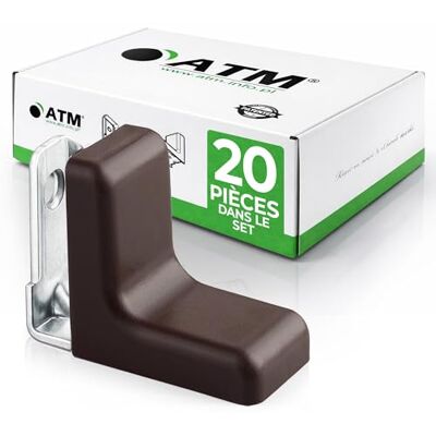 ATM Équerre d’angle avec Cache Wengé – Connecteur de Meuble en Acier Galvanisé 90°, Renfort pour Armoire, Étagère, Table, Chaise, Lit – Lot de 20 - Publicité ATM Équerre d’angle avec Cache Wengé – Connecteur de Meuble en Acier Galvanisé 90°, Renfort pour Armoire, Étagère, Table, Chaise, Lit – Lot de 20 - Publicité