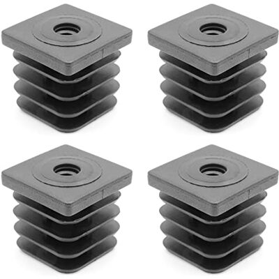 Design61 Lot de 4 bouchons filetés pour tubes carrés 40 x 40 mm avec filetage intérieur M8 Charge maximale pour épaisseur de paroi de 1,5 à 2 mm - Publicité Design61 Lot de 4 bouchons filetés pour tubes carrés 40 x 40 mm avec filetage intérieur M8 Charge maximale pour épaisseur de paroi de 1,5 à 2 mm - Publicité