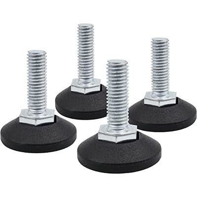 Design61 Lot de 4 vis de réglage Ø 58 mm avec vis de réglage galvanisées M10 x 16 mm (pied pivotant) - Publicité Design61 Lot de 4 vis de réglage Ø 58 mm avec vis de réglage galvanisées M10 x 16 mm (pied pivotant) - Publicité