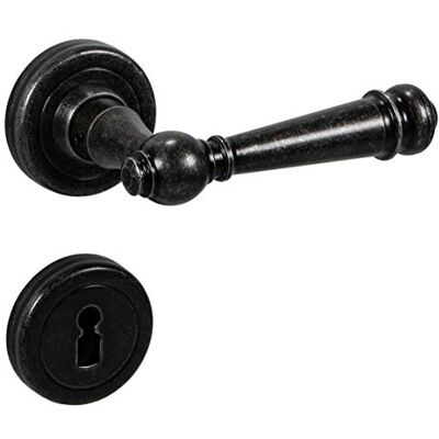Gedotec Design Poignée de Porte Droite Antique Vintage en Fer Forgé Modèle Chantilly R 310 Pour Chambre, WC, Salle de Bain Revêtement Noir - Publicité Gedotec Design Poignée de Porte Droite Antique Vintage en Fer Forgé Modèle Chantilly R 310 Pour Chambre, WC, Salle de Bain Revêtement Noir - Publicité