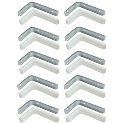 AERZETIX : 10 Équerres Console Murale Fixation Montage Tablette Étagère en Métal 75/110mm avec Caches Blanc - Publicité AERZETIX : 10 Équerres Console Murale Fixation Montage Tablette Étagère en Métal 75/110mm avec Caches Blanc - Publicité