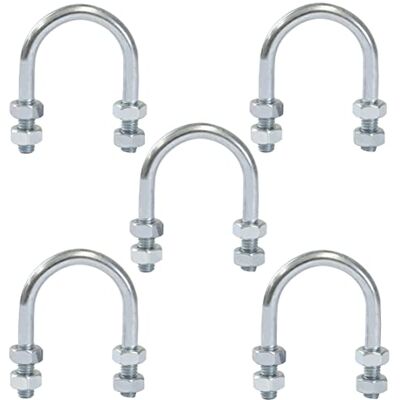 AERZETIX C59051 Lot de 5 Boulons en forme "U" pour tuyau 3/4" et 4 écrous M6x49 mm pour tuyauterie à diamètre 3/4" ~27 mm DIN3570 en acier zingué couleur argent - Publicité AERZETIX C59051 Lot de 5 Boulons en forme "U" pour tuyau 3/4" et 4 écrous M6x49 mm pour tuyauterie à diamètre 3/4" ~27 mm DIN3570 en acier zingué couleur argent - Publicité