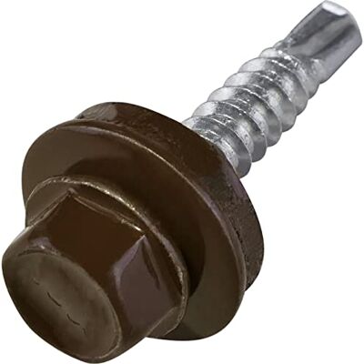 AERZETIX C57183 Lot de 50 Vis autoperceuse Ø4.8x25 mm + rondelle d'étanchéité EPDM peint en couleur brun chocolat RAL 8017 empreinte de la tête 8 mm hexagonale en acier - Publicité AERZETIX C57183 Lot de 50 Vis autoperceuse Ø4.8x25 mm + rondelle d'étanchéité EPDM peint en couleur brun chocolat RAL 8017 empreinte de la tête 8 mm hexagonale en acier - Publicité