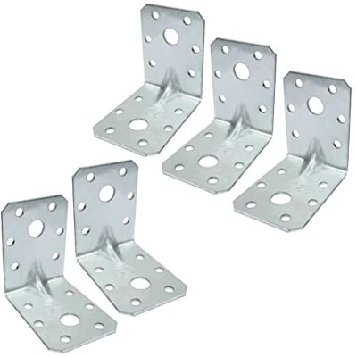 AERZETIX C58925 Lot de 5 Équerres d'assemblage renforcées 60x60x45x2 mm équerre de cadre à 14 trous fixation charpente bois en acier zingué Z275 - Publicité AERZETIX C58925 Lot de 5 Équerres d'assemblage renforcées 60x60x45x2 mm équerre de cadre à 14 trous fixation charpente bois en acier zingué Z275 - Publicité