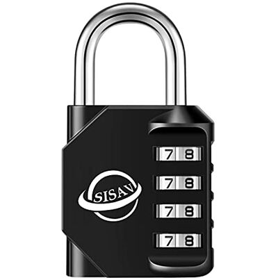 SISAV Cadenas à Combinaison 4 Chiffres Pour Usage Extérieur,Pour Casier de Gymnase Scolaire,Casier de Sport,Portail de Clôture,Portail,Loquets et Boîte à Outils,Noir - Publicité SISAV Cadenas à Combinaison 4 Chiffres Pour Usage Extérieur,Pour Casier de Gymnase Scolaire,Casier de Sport,Portail de Clôture,Portail,Loquets et Boîte à Outils,Noir - Publicité