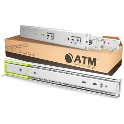 ATM Glissières de tiroir Guidage à billes avec amortissement Coulisses à Billes Fermeture Douce 250 mm Extension Totale, Charge 40 kg Rail Tiroir Acier 2 pcs (1 paire G+D) 250x12,7x45 mm - Publicité ATM Glissières de tiroir Guidage à billes avec amortissement Coulisses à Billes Fermeture Douce 250 mm Extension Totale, Charge 40 kg Rail Tiroir Acier 2 pcs (1 paire G+D) 250x12,7x45 mm - Publicité