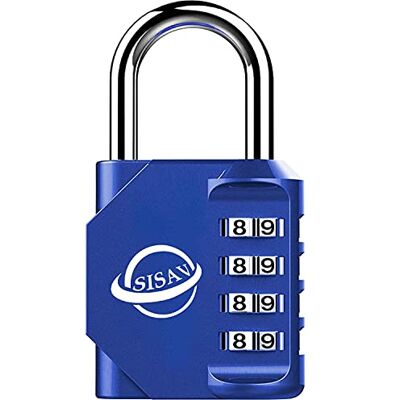 SISAV Cadenas à Combinaison 4 Chiffres Pour Usage Extérieur,Pour Casier de Gymnase Scolaire,Casier de Sport,Portail de Clôture,Portail,Loquets et Boîte à Outils,Bleu - Publicité SISAV Cadenas à Combinaison 4 Chiffres Pour Usage Extérieur,Pour Casier de Gymnase Scolaire,Casier de Sport,Portail de Clôture,Portail,Loquets et Boîte à Outils,Bleu - Publicité