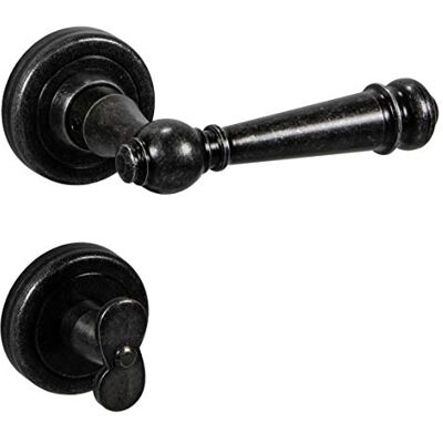 Gedotec Design poignée de porte droite Antique Vintage Fer Forgé Poignée de porte pour porte de chambre – Modèle Chantilly – R 310 – WC – Salle de Bain – Poignée de porte revêtement noir - Publicité Gedotec Design poignée de porte droite Antique Vintage Fer Forgé Poignée de porte pour porte de chambre – Modèle Chantilly – R 310 – WC – Salle de Bain – Poignée de porte revêtement noir - Publicité