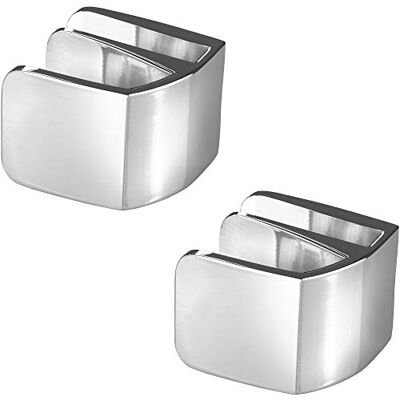 Gedotec Lot de 2 Poignées de Porte en Verre Pour Meubles et Armoires Carré Épaisseur 4-6 mm Métal Chromé À Clipser - Publicité Gedotec Lot de 2 Poignées de Porte en Verre Pour Meubles et Armoires Carré Épaisseur 4-6 mm Métal Chromé À Clipser - Publicité
