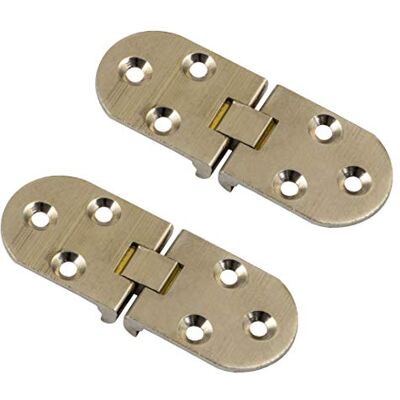 Gedotec Charnière de table pliante en laiton mat pour machines à coudre et à charnière Charnière de table en laiton mat Charnière de meuble pour portes de placard 30 x 81 mm Lot de 2 - Publicité Gedotec Charnière de table pliante en laiton mat pour machines à coudre et à charnière Charnière de table en laiton mat Charnière de meuble pour portes de placard 30 x 81 mm Lot de 2 - Publicité