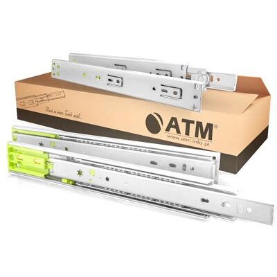 ATM Glissières de tiroir Guidage à billes avec amortissement Coulisses à Billes Fermeture Douce 450 mm Extension Totale, Charge 40 kg Rail Tiroir Acier 4 pcs (2 paires G+D) 450x12,7x45 mm - Publicité ATM Glissières de tiroir Guidage à billes avec amortissement Coulisses à Billes Fermeture Douce 450 mm Extension Totale, Charge 40 kg Rail Tiroir Acier 4 pcs (2 paires G+D) 450x12,7x45 mm - Publicité