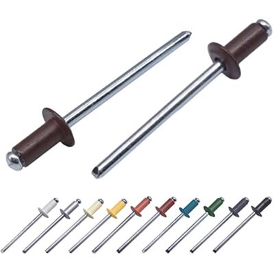 Marcopol Lot de 100 pièces de rivets aveugles peints 3,2 x 8 mm, tête bombée, DIN 7337, rivet en aluminium et mandrin en acier, rivets à pression (100, brun chocolat RAL 8017) - Publicité Marcopol Lot de 100 pièces de rivets aveugles peints 3,2 x 8 mm, tête bombée, DIN 7337, rivet en aluminium et mandrin en acier, rivets à pression (100, brun chocolat RAL 8017) - Publicité