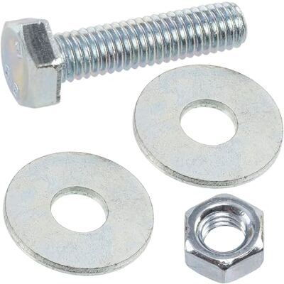 AERZETIX Kit ensemble de 25 boulons M6x25 mm à tête hexagonale + 50 rondelles larges M6x18 mm + 25 écrous hexagonaux M6 pour bricolage et fixation légère en acier - Publicité AERZETIX Kit ensemble de 25 boulons M6x25 mm à tête hexagonale + 50 rondelles larges M6x18 mm + 25 écrous hexagonaux M6 pour bricolage et fixation légère en acier - Publicité