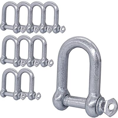 Marcopol Lot de 10 manilles en acier galvanisé de 6 mm avec goupille, verrou de manille à anneau en D, gréement robuste (10 pièces, 6 mm) - Publicité Marcopol Lot de 10 manilles en acier galvanisé de 6 mm avec goupille, verrou de manille à anneau en D, gréement robuste (10 pièces, 6 mm) - Publicité
