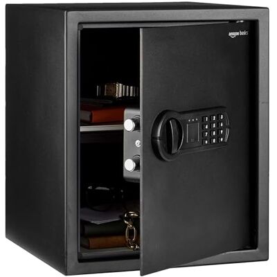 Coffre-fort électronique de sécurité domestique Amazon Basics en acier avec clavier numérique programmable - Publicité Coffre-fort électronique de sécurité domestique Amazon Basics en acier avec clavier numérique programmable - Publicité