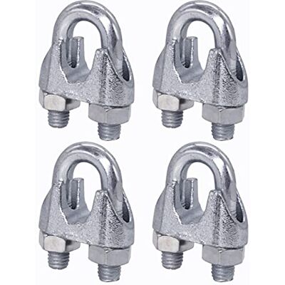 Marcopol Lot de 4 serre-câbles M12 DIN 741 En acier Pour câble de Ø 16 mm Fixation en U 4 pièces M12 pour Ø 16 mm - Publicité Marcopol Lot de 4 serre-câbles M12 DIN 741 En acier Pour câble de Ø 16 mm Fixation en U 4 pièces M12 pour Ø 16 mm - Publicité
