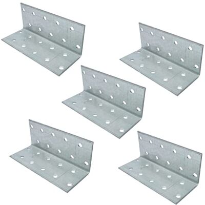 AERZETIX C58984 Lot de 5 Équerres d'assemblage perforées 40x40x100x2 mm pattes de fixation à angle droit à 20 trous ronds montage renforcement étagères meuble bois en acier zingué Z275 - Publicité AERZETIX C58984 Lot de 5 Équerres d'assemblage perforées 40x40x100x2 mm pattes de fixation à angle droit à 20 trous ronds montage renforcement étagères meuble bois en acier zingué Z275 - Publicité