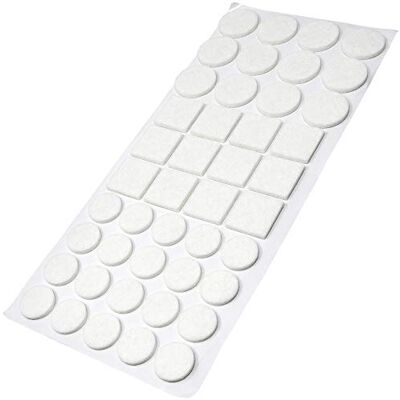 Adsamm ® / 44 x patins en feutre / différentes tailles / Ø 28 mm / Ø20 mm / 25x25 mm / blancs / mixedx mm / carré / épaisseur 3,5 mm / patins glisseurs auto-adhésifs de qualité optimale - Publicité Adsamm ® / 44 x patins en feutre / différentes tailles / Ø 28 mm / Ø20 mm / 25x25 mm / blancs / mixedx mm / carré / épaisseur 3,5 mm / patins glisseurs auto-adhésifs de qualité optimale - Publicité