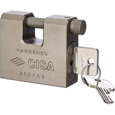 CISA 2855L Cadenas - Corps en acier de 66mm, boucle trempée - Publicité CISA 2855L Cadenas - Corps en acier de 66mm, boucle trempée - Publicité