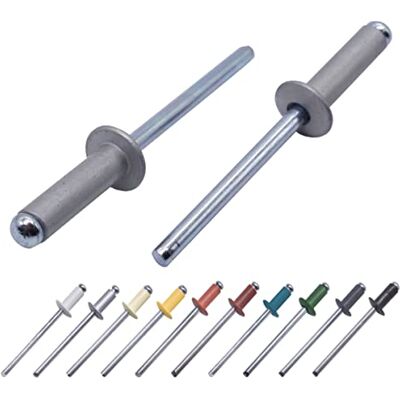 Marcopol Lot de 80 pièces de rivets aveugles peints 4,0 x 14 mm, tête bombée, DIN 7337, rivet en aluminium et mandrin en acier, rivets à pression (80, blanc aluminium RAL 9006) - Publicité Marcopol Lot de 80 pièces de rivets aveugles peints 4,0 x 14 mm, tête bombée, DIN 7337, rivet en aluminium et mandrin en acier, rivets à pression (80, blanc aluminium RAL 9006) - Publicité