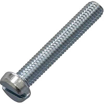 AERZETIX C60185 Lot de 50 Vis à métaux à tête cylindrique M5x30 mm à empreinte fendue S boulon d'assemblage DIN 84 dureté 4.8 en acier zingué couleur argent - Publicité AERZETIX C60185 Lot de 50 Vis à métaux à tête cylindrique M5x30 mm à empreinte fendue S boulon d'assemblage DIN 84 dureté 4.8 en acier zingué couleur argent - Publicité