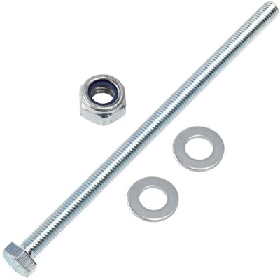 AERZETIX Kit de 5 boulons M8x150 mm à tête hexagonale + 10 rondelles + 5 écrous autobloquants hexagonaux M8 pour assemblage bricolage et fixation légère en acier - Publicité AERZETIX Kit de 5 boulons M8x150 mm à tête hexagonale + 10 rondelles + 5 écrous autobloquants hexagonaux M8 pour assemblage bricolage et fixation légère en acier - Publicité