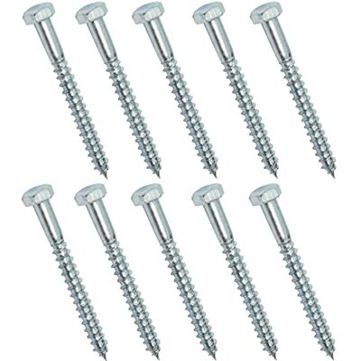 AERZETIX C44556 Lot de 10 Tirefonds/vis à bois M5x50mm à tête hexagonale 6 pans DIN571 en acier-zingué assemblage fixation charpente ossature contreplaqués agglomérés - Publicité AERZETIX C44556 Lot de 10 Tirefonds/vis à bois M5x50mm à tête hexagonale 6 pans DIN571 en acier-zingué assemblage fixation charpente ossature contreplaqués agglomérés - Publicité