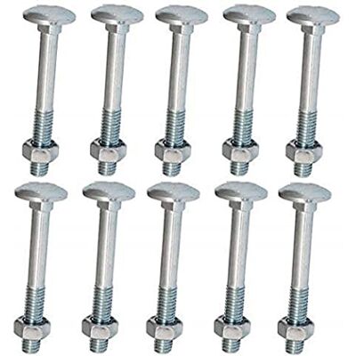 Merriway Bulk Hardware bh04824 Carriage Boulon et écrou ZP M6 x 75 mm – Argent (Lot de 10) - Publicité Merriway Bulk Hardware bh04824 Carriage Boulon et écrou ZP M6 x 75 mm – Argent (Lot de 10) - Publicité